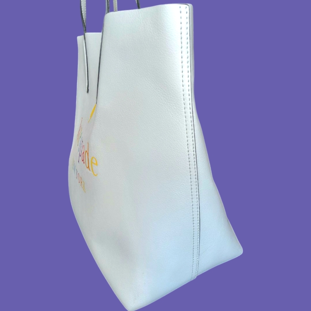 Kate Spade Rainbow Pride Collection Tote Bag - White and Multicolor. EUC. - Picture 9 of 12
